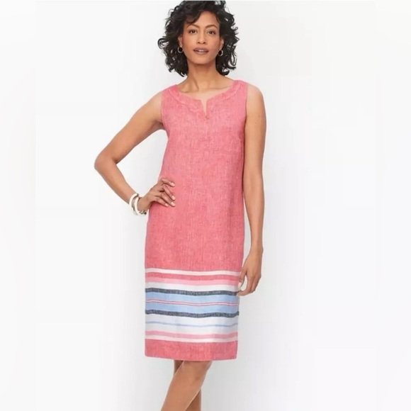 Talbots Heathered Red Linen Shift Dress, Size 8 - Picture 7 of 8